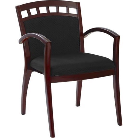Leg Chair With Upholstered Back & Mahogany Finish