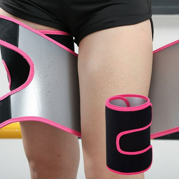 Leg Compression Bands | Thigh Support Sleeve | Neoprene Adjustable Slimming Guard for Running Recovery | Lightweight Breathable Non-Slip | 2 Pack | 24.41 x 7.87 in Multicolor