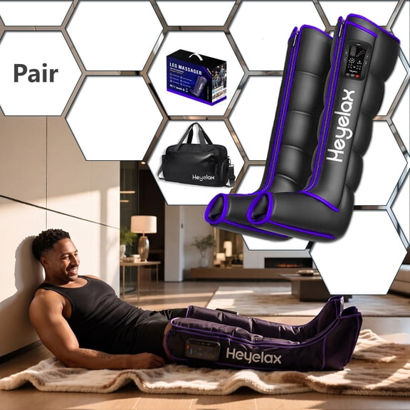 Leg Compression Massager for Circulation and Pain Relief, Air Compression Boots Sleeve for Fast Recovery,Cordless Leg Massager for Muscle Relaxation- for Athletes, Runners, Gym (Dual  Legs)