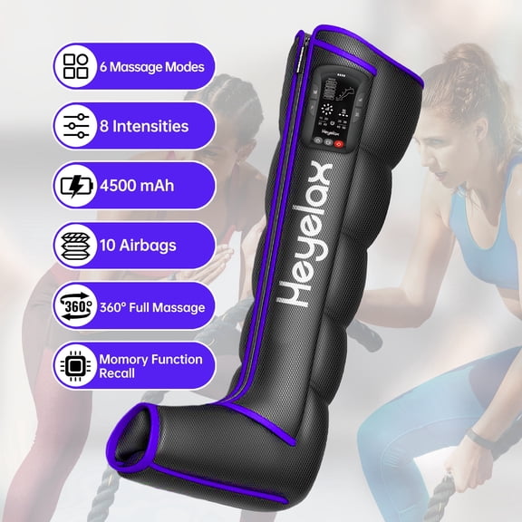 Leg Compression Massager for Circulation and Pain Relief, Air Compression Boots Sleeve for Fast Recovery,Cordless Leg Massager for Muscle Relaxation- for Athletes, Runners, Gym (Single Leg Unit)