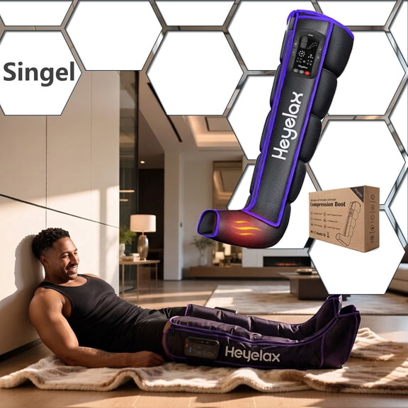 Leg Compression Massager for Circulation and Pain Relief, Air Compression Boots Sleeve for Fast Recovery,Cordless Leg Massager for Muscle Relaxation- for Athletes, Runners, Gym (Single Leg Unit)