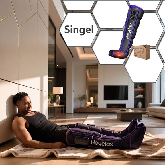 Leg Compression Massager for Circulation and Pain Relief, Air Compression Boots Sleeve for Fast Recovery,Cordless Leg Massager for Muscle Relaxation- for Athletes, Runners, Gym (Single Leg Unit)