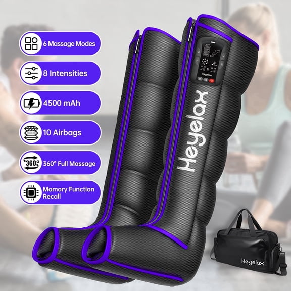 Leg Compression Massager for Circulation and Pain Relief, Air Compression Boots Sleeve for Fast Recovery,Cordless Leg Massager for Muscle Relaxation- for Athletes, Runners, Gym (Dual Legs)