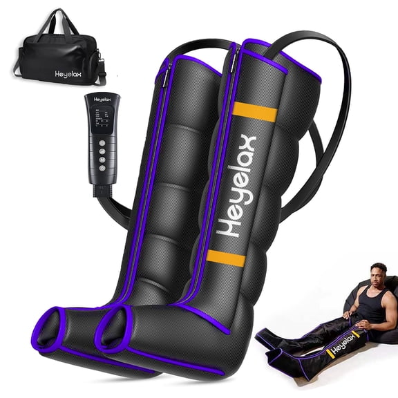 Leg Compression Massager for Circulation and Pain Relief, Air Compression Boots Sleeve for Fast Recovery, Full Leg Massager for Muscle Relaxation- for Athletes, Gym (Large)
