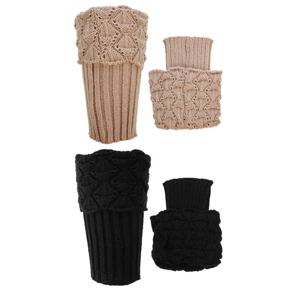 LEDMOMO 2 Pairs of Women Leg Warmers Body Heat Retention Polyacrylic Fiber Black