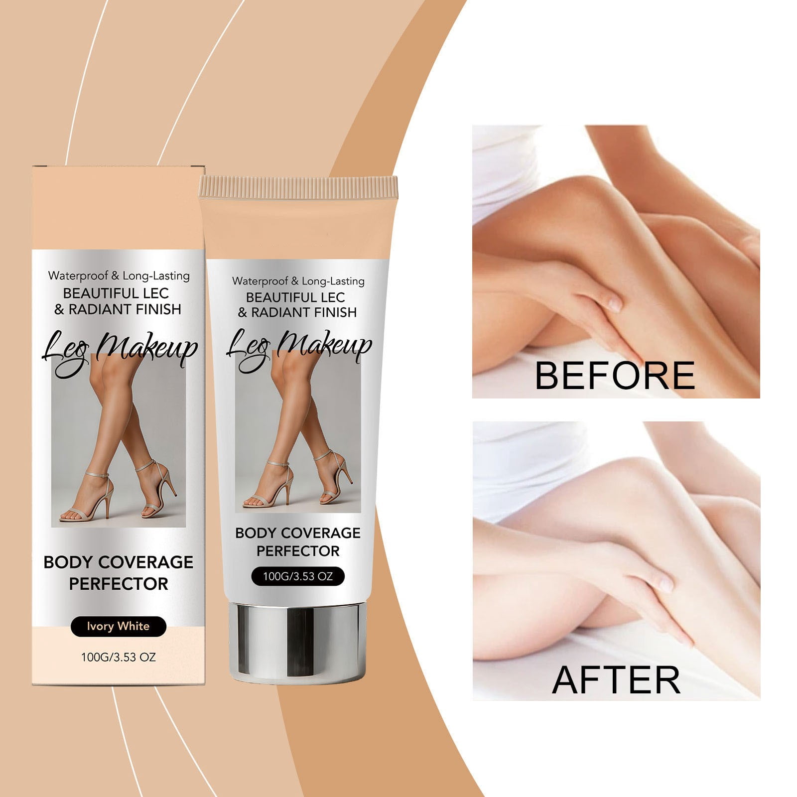 No Coverage Leg Coverage Waterproof, No Transfer Cover Up&Scar Concealer, Long ...