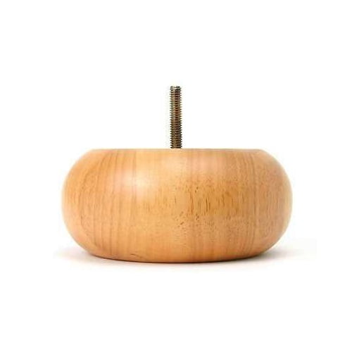 Leg Daddy 2-1/2" Oak Finished Bun Shaped Sofa Leg, Set of 2