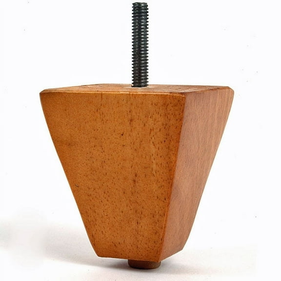 Leg Daddy 3" x 2 3/4" Maple Finish Pyramid Sofa Leg, Set of 4