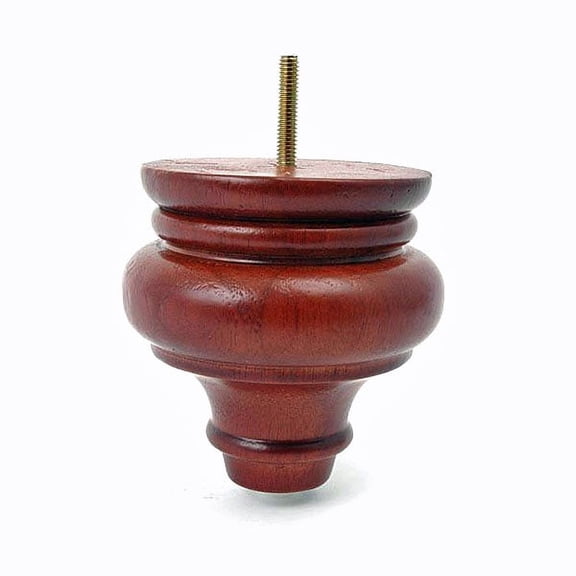 Leg Daddy 4-3/4" Cherry Finish Turned Sofa Leg, Set of 2