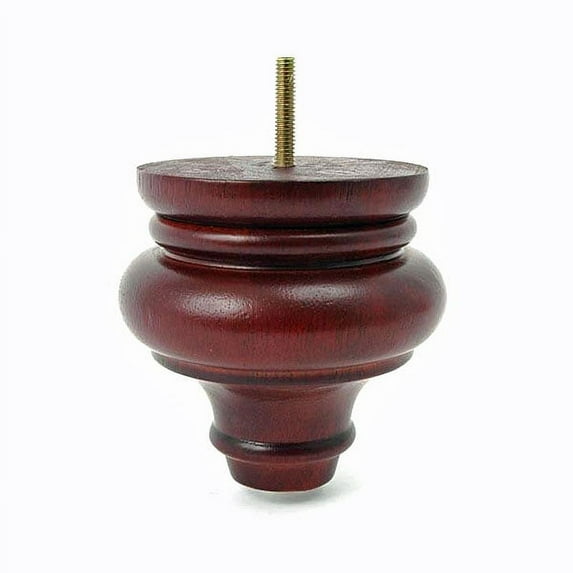 Leg Daddy 4-3/4" Mahogany Finish Turned Sofa Leg, Set of 2 (M10)