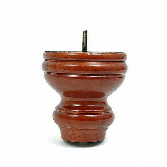 Leg Daddy 4-7/8" Medium Finish Turned Wooden Sofa Leg, Set of 4 (M10)