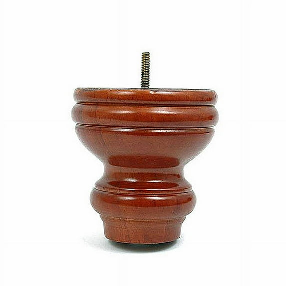 Leg Daddy 4-7/8" Medium Finish Turned Wooden Sofa Leg, Set of 4 (M10)