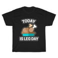 thumbnail image 1 of Leg Day Turkey Graphic Tee Casual Cotton T Shirt Tops Short Sleeve Round Neck Black S-5XL, 1 of 5