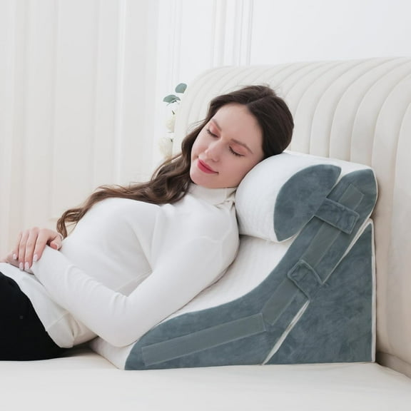 Leg Elevating Pillow for After Surgery, Elevation Pillow for Leg Swelling Wedge Pillow Blood Circulation Support Pillow Leg Rest Pillow for Back Pain Sciatica Knee Hip Ankles Pain Relief