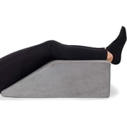 Leg Elevation Pillow - Full Memory Foam Top, Leg Rest Elevating Foam Wedge Knee Pillow - Grey