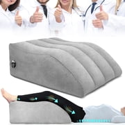 Leg Elevation Pillow, Inflatable Portable Wedge Pillow, Improve Blood Circulation and Reduce Swelling, Use During Recovery from Surgery and Injury, Gray