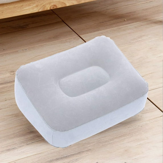 Leg Elevation Pillow, Leg Rest Cushion, Inflatable Flocking PVC Foot Pad for Home Sofa Bed, Portable Leg Support, Fatigue Relief, Gray Navy