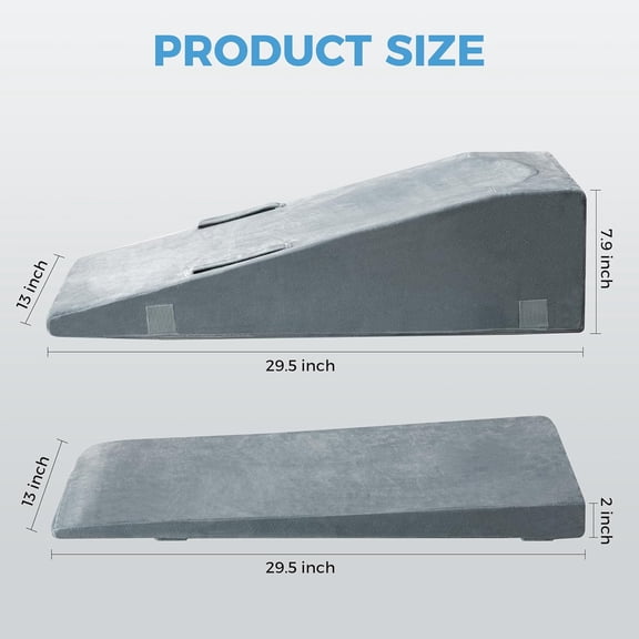 Leg Elevation Pillow Premium Foam Adjustable Wedge Support Relieves Joint Pain After Surgery Ergonomic Curve for Blood Circulation Single Leg Recovery
