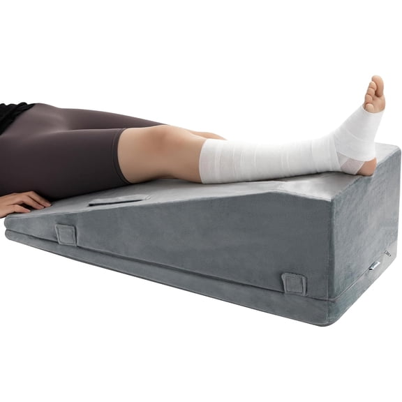 Leg Elevation Pillow, Premium Foam Leg Support Adjustable Wedge Pillow Relieves Joint Pain After Surgery Ergonomic Curve for Leg Support Promote Blood Circulation Single Leg