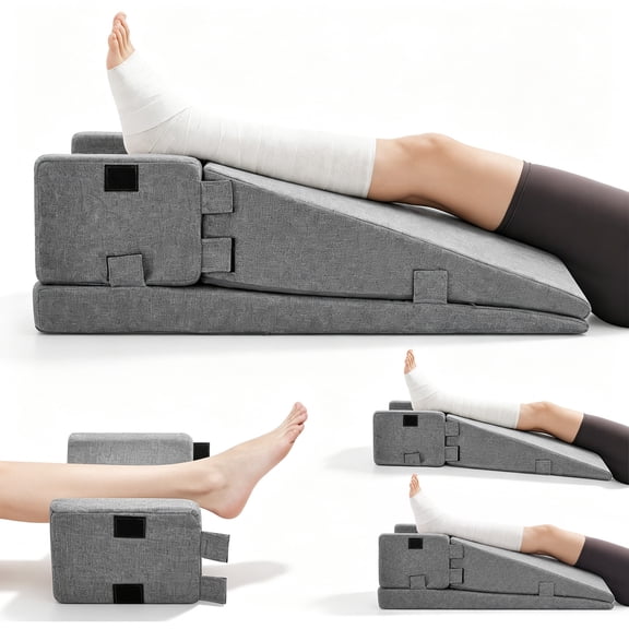 Leg Elevation Pillow for Post Surgery Recovery,Knee Replacement & Injury Rehab – Orthopedic Foam Leg Support Pillow to Improve Circulation