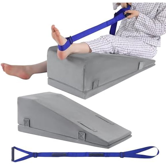 Leg Elevation Pillows for After Surgery, 2-in-1 Wedge Pillow with Leg Lifter for Hip Ankle Pain Relief, Adjustable Height Knee Surgery Recovery Equipment to Elevate Foot (Gray)$$Bedding