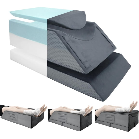 Leg Elevation Pillows for After Surgery,4-Height Adiustable Leg Elevating Pillow,Knee Surgery Recovery Equipment,Knee Pillow,Leg Pillow,Washable/Removable Cover(29"x16.5"x9.5")