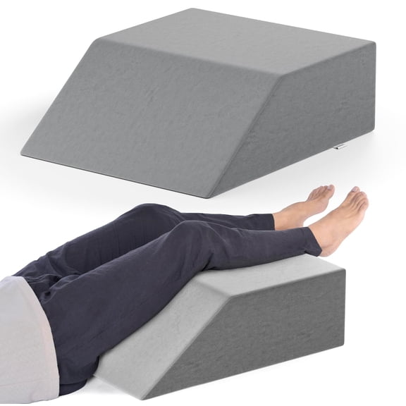 Leg Elevator Pillow, For Pain Relief, Grey Color, Medium Size - 24 X 20 X 8 Inch | Relieves Leg, Hip & Knee Pain, Ideal For Post | Surgical Recovery - Relieves Discomfort Of Varicose Veins