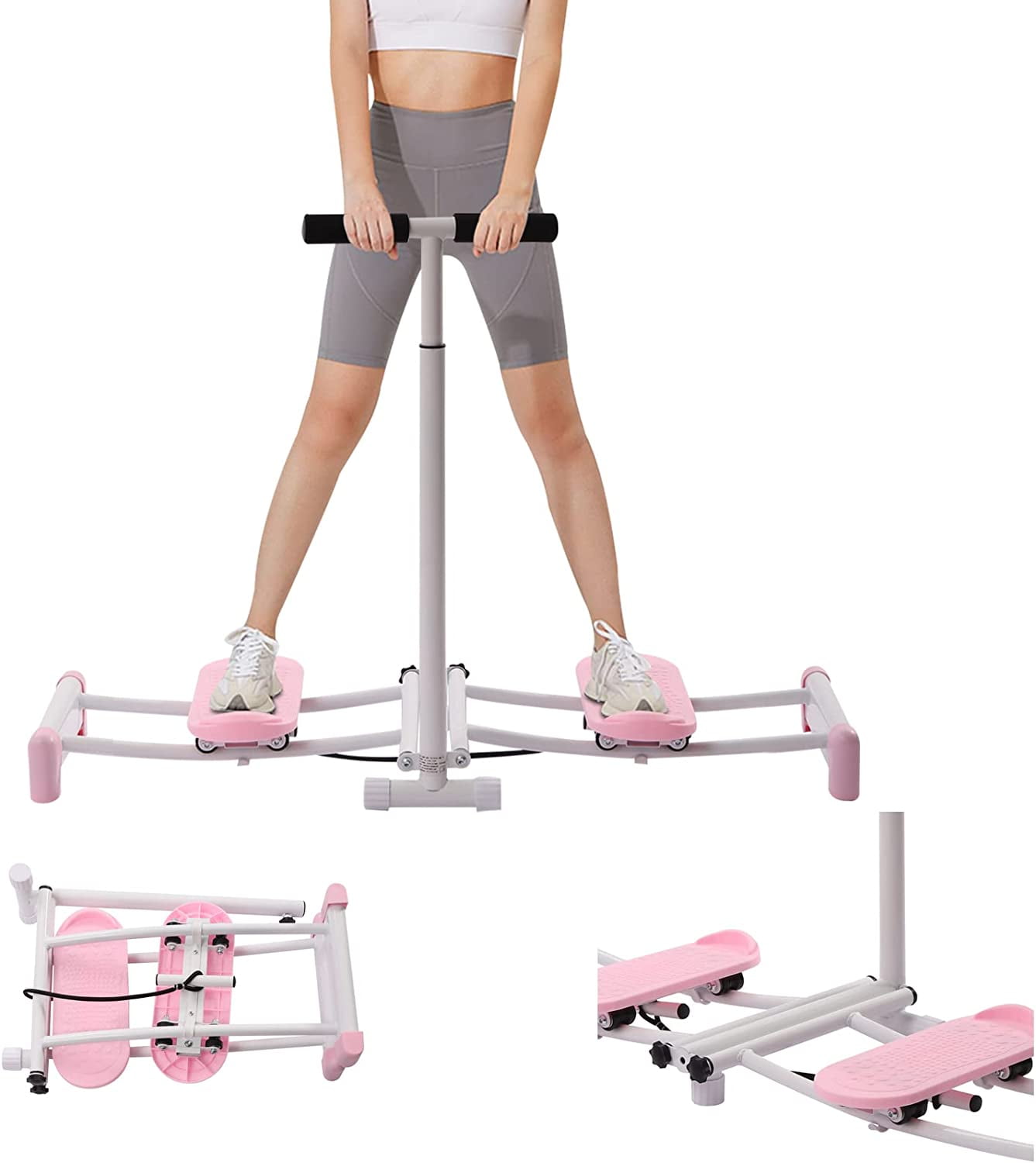 Leg Exercise Equipment, Pelvic Muscle Hip Trainer Inner Thigh Exerciser  Home Gym Machine Pink Height Adjustable 
