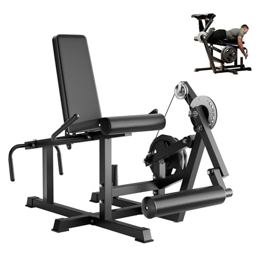 Leg Extension and Leg Curl Machine, Adjustable Home Gym Workout Bench ...