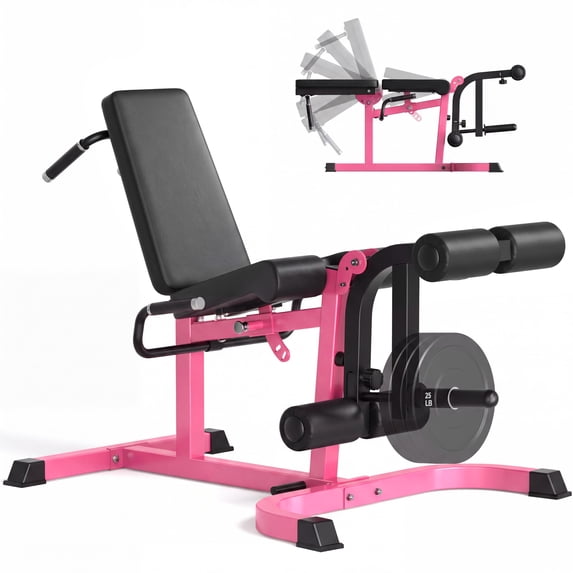Leg Extension and Curl Machine, Adjustable Leg Curl Machine for Home Gym, Seated Leg Extension and Lying Curl Machine for Lower Body Workouts