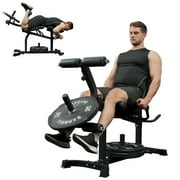 Leg Extension and Curl Machine, Adjustable Leg Trainer with Cable Compatibility, Lower Body Workout Equipment for Home Gym, 500 LBS Weight Capacity