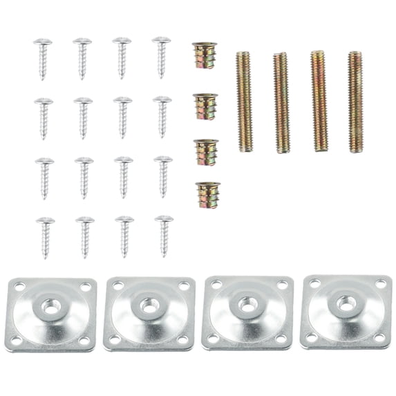 Leg Fixing Mounting Plate Level WITH Metal Dowel Screw For Wooden Chair Table