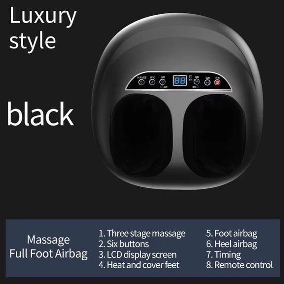 Leg & Foot Massager  Full Wrap Air Compression Kneading Massager, 3 Modes & 3 Intensities, Heat, Auto Shut-Off, Rechargeable, Home & Office Relaxation