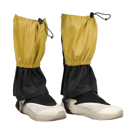 Leg Gaiters, Snow Gaiters for Hiking Waterproof Snow Boot Guards for Snowshoeing Hiking, 14" & Yellow