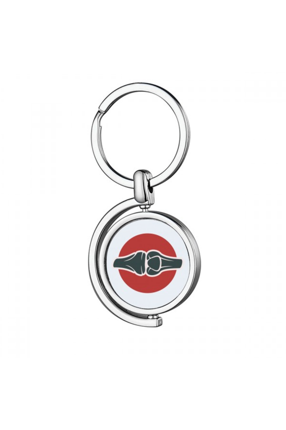 Leg Joints Human Body Illustration Rotating Keychain Metal Keyring Holder