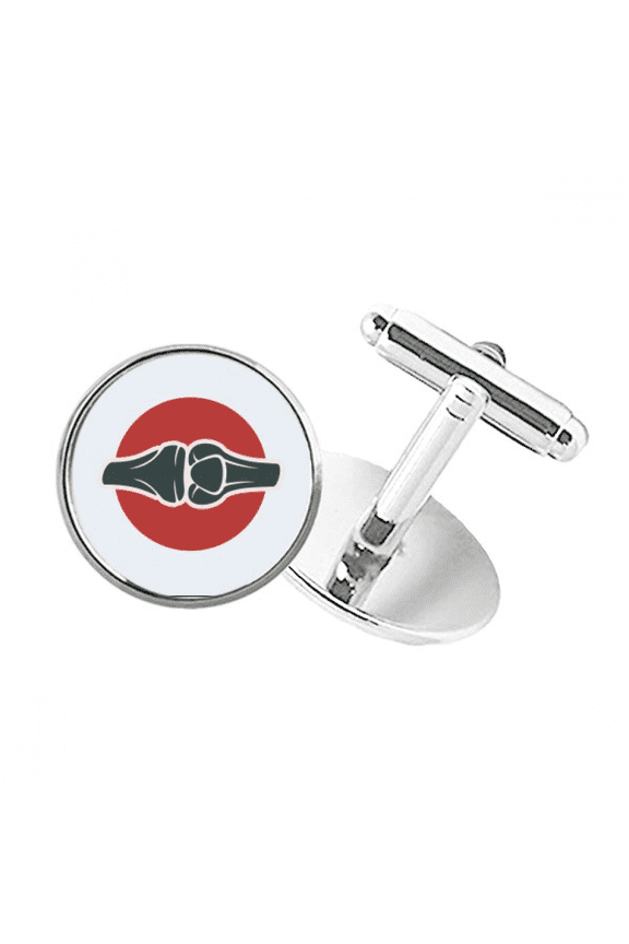 Leg Joints Human Body Illustration Round Button Cuff Clip Stud Cufflinks