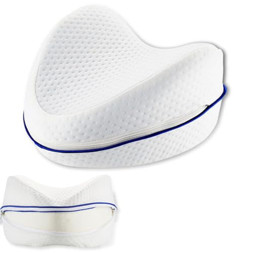 Leg & Knee Foam Support Pillow for Sleeping for Back Pain,Leg Pillow for Sleeping On Side,Memory Foam Cushion Knee Support Pillows (White)