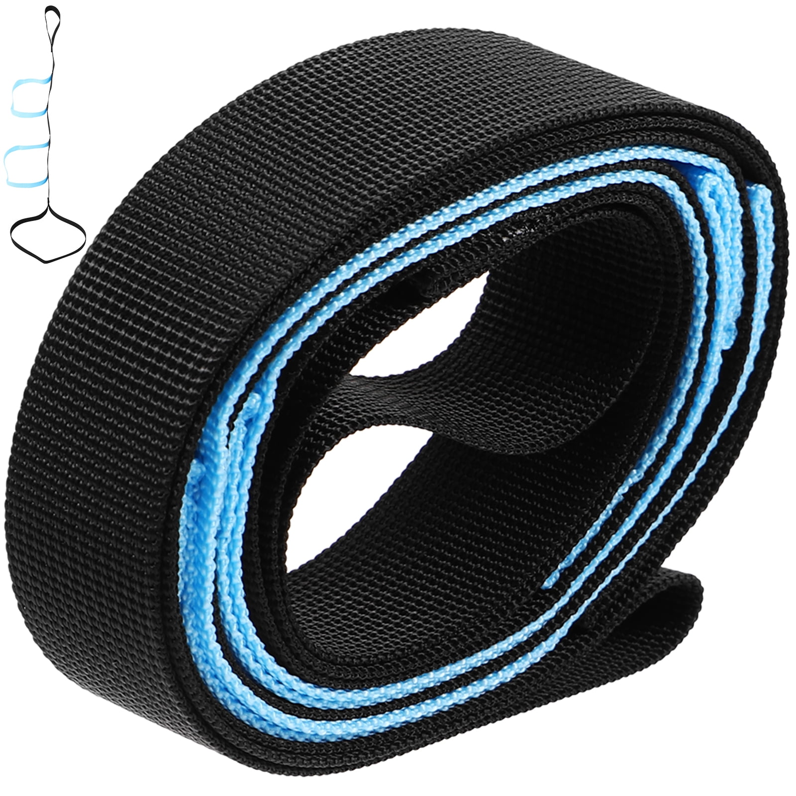 Leg Lifter Strap with Foot and Hand Grip for the Disabled, Elderly Physical Therapy(Black)