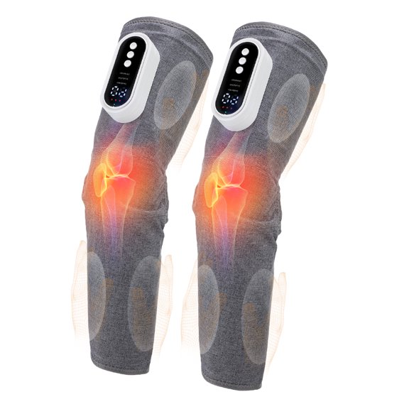 Leg Massager with Heat for Circulation Discomfort Relief - Air Compression Massage for Calf Thigh with 3 Heating Levels 3 Modes 3 Intensities - Gifts for Mom and Dad