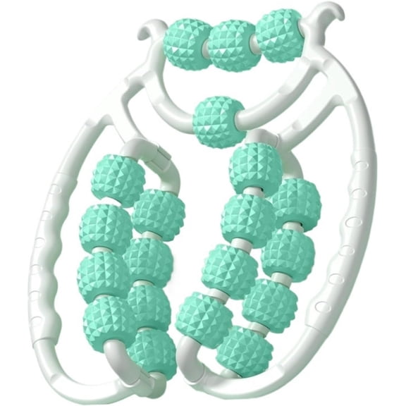 Leg Massager Roller, Relax Massage Rollers 20 Wheels for Legs, Trigger Point Foam Roller for Cellulite, Manual Massage Tools for Calves, Calf, Arms, Shin Splints and Tight Muscles(Green)