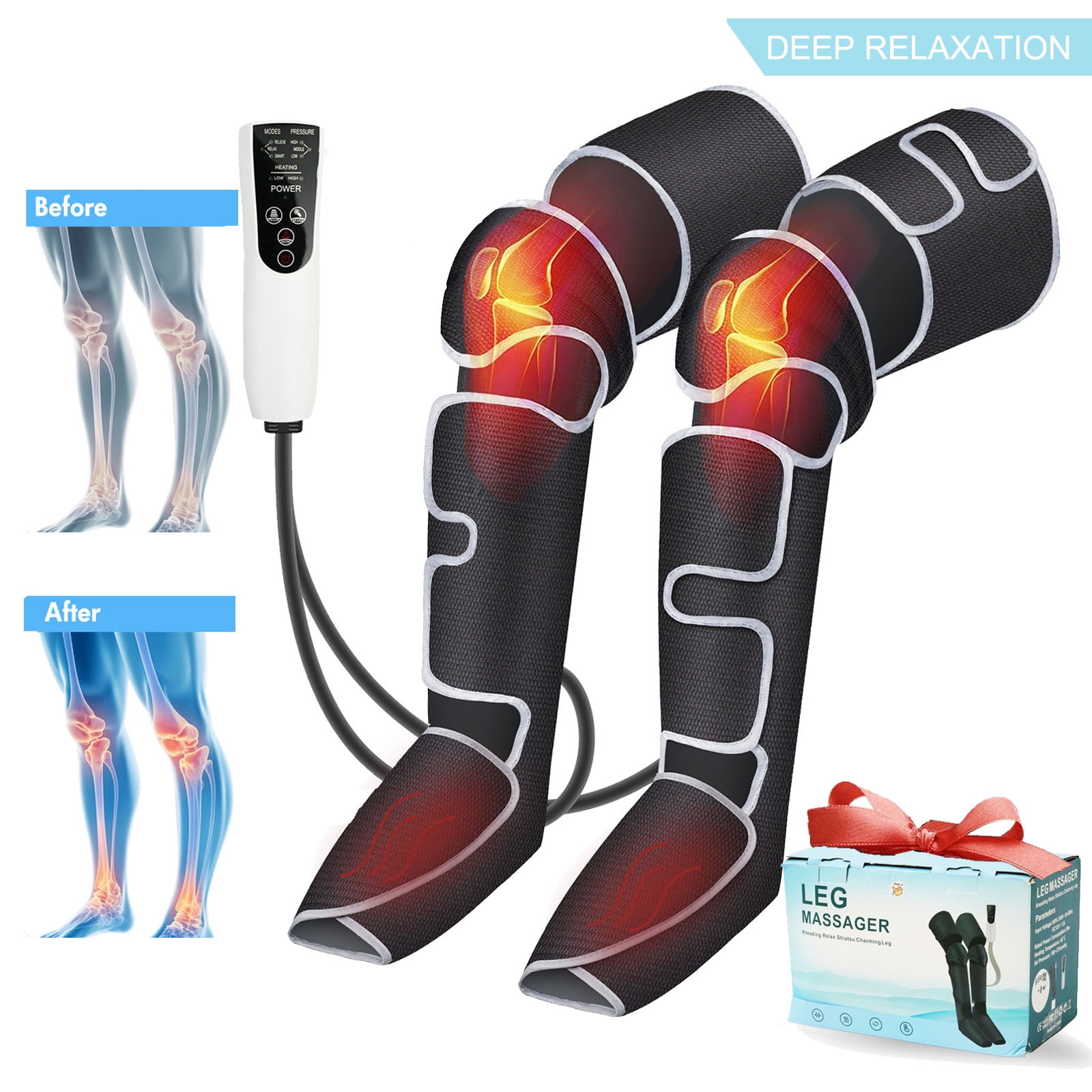 Walmart Black Friday Deals 2025 - Leg Massager with Heat, Air Compression Thigh, Leg Air Compression Massager for Circulation and Pain Relief with 3 Modes, Muscles Relaxation