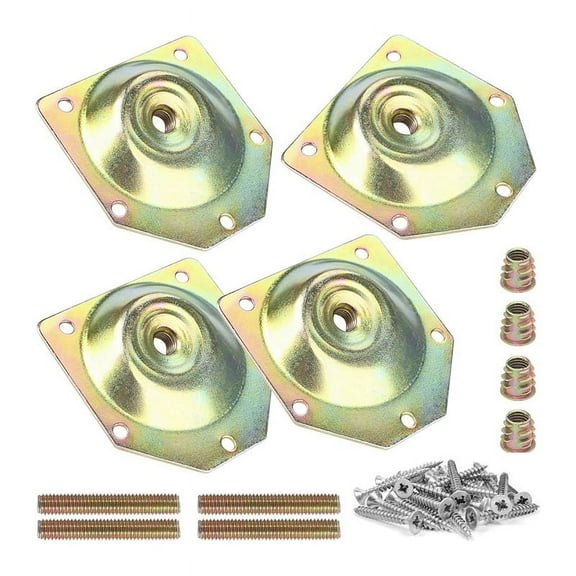 Leg Mounting Plates, Furniture Leg Attachment Plates,12 Degree Angled Metal Table Leg Mounting Hardware,Furniture 8 Pcs