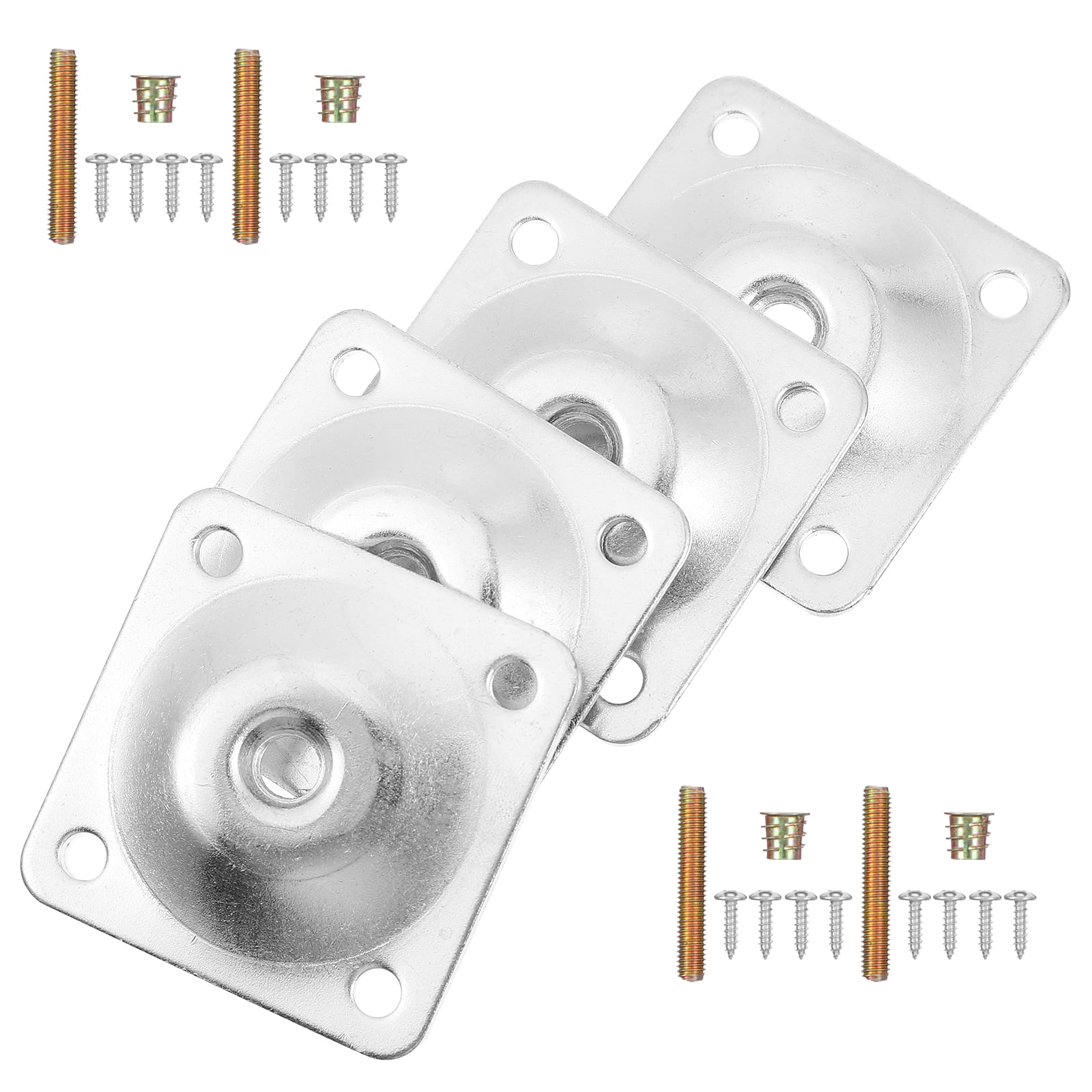 Leg Mounting Plates with Hanger Bolts Screws Furniture Leg Attachment Plates for Couch Chair