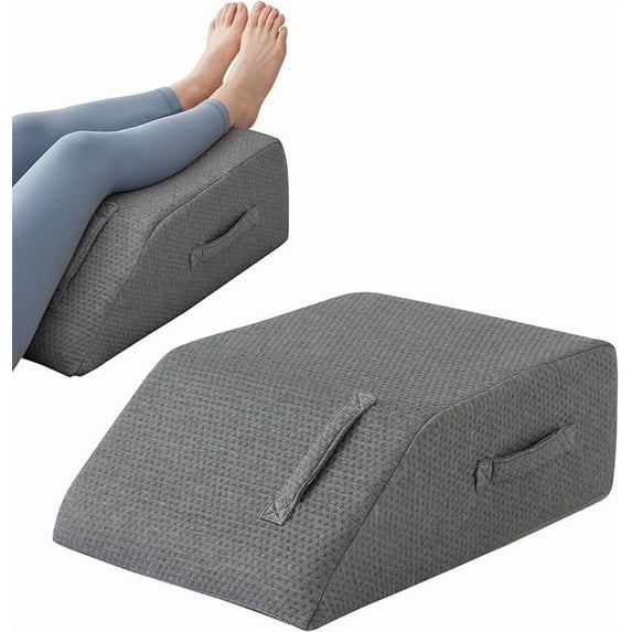 MY Leg Pillow Elevation Blood Circulation, Leg Wedge for Elevation for Swelling, Leg Elevating Pillow for After Surgery, Memory Foam Foot Knee Pillow for Back Sleeping 24×22×8 Inch Dark Grey
