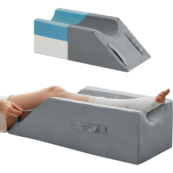 Leg Pillow Elevation Blood Circulation, Wedge for Legs Swelling, Knee Post Surgery, Pillows After Memory Foam Foot Elevating Pillow, Grey