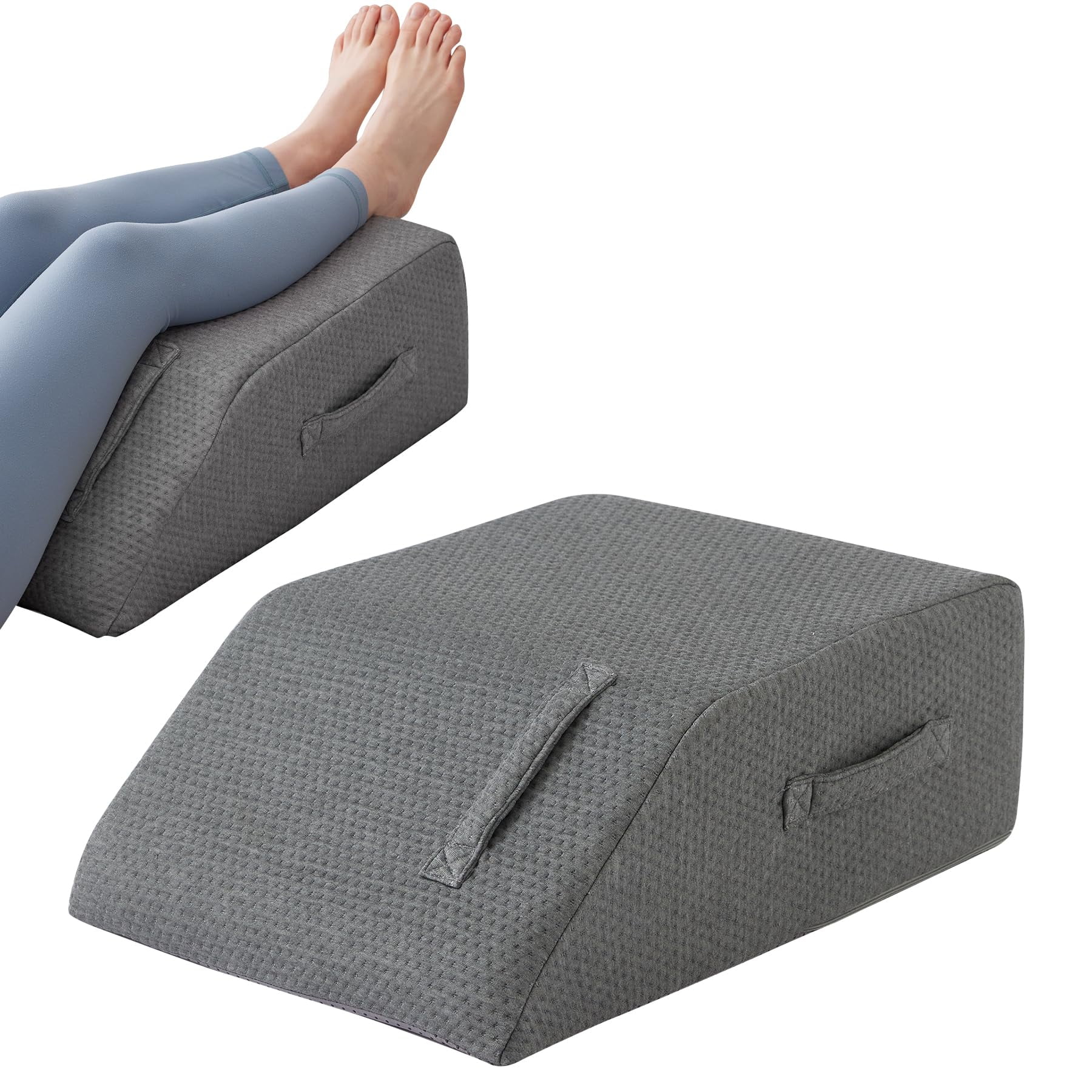 Leg Pillow Elevation  Wedge For Elevating After Memory Foam Foot Sleeping 24*22*8 Inch Dark Grey