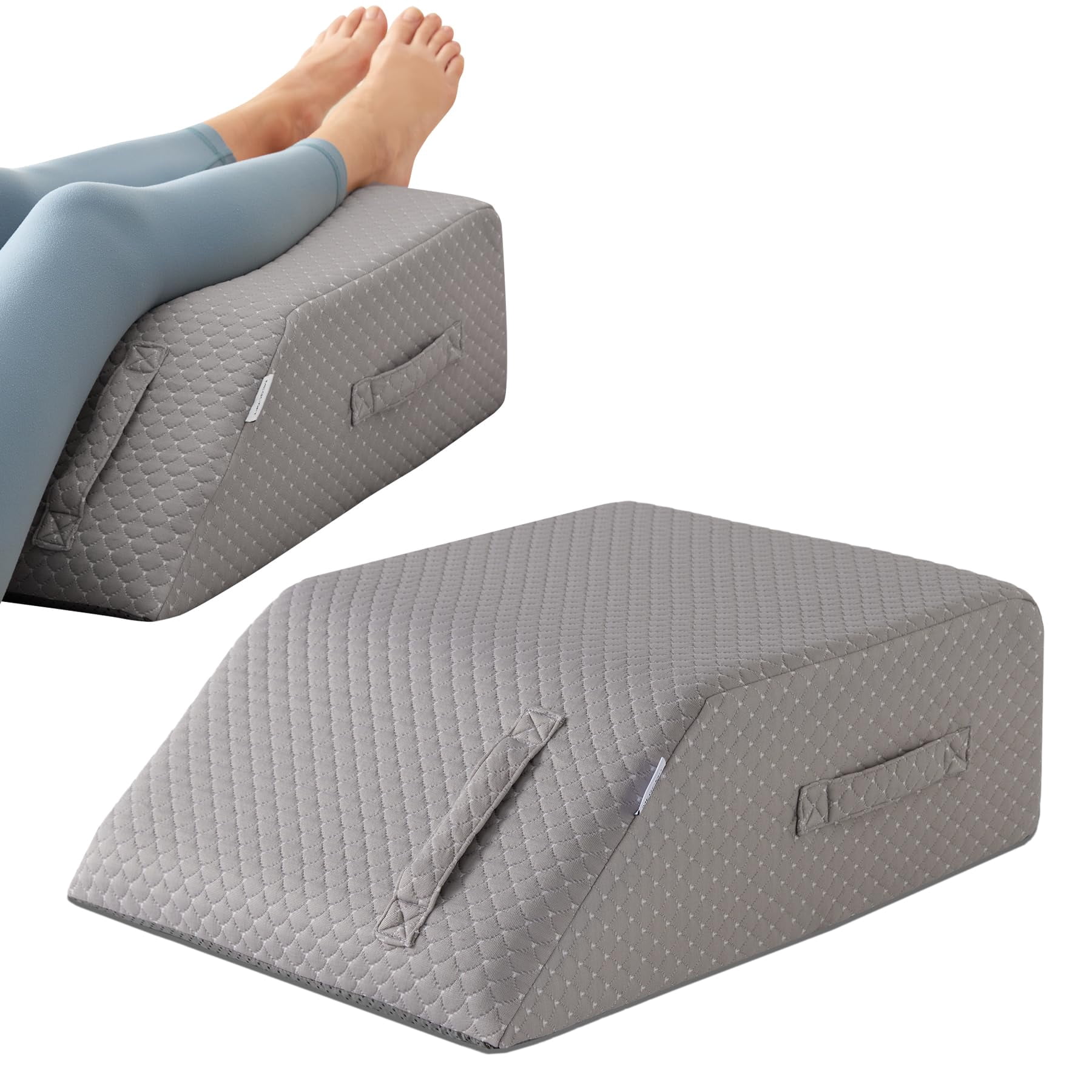 Leg Pillow Elevation  Wedge For Elevating After Memory Foam Foot Sleeping 24*22*8 Inch Grey