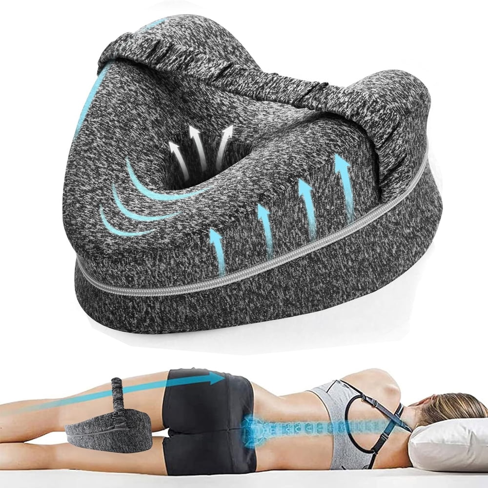 Leg Pillow, Knee Pillow for Side Sleepers, Leg Pillows for Sleeping, Knee Cushion for Sleeping, Ergonomic Side Sleeping Pillows, Memory Foam Knee Pillow with Strap for Side Sleeper