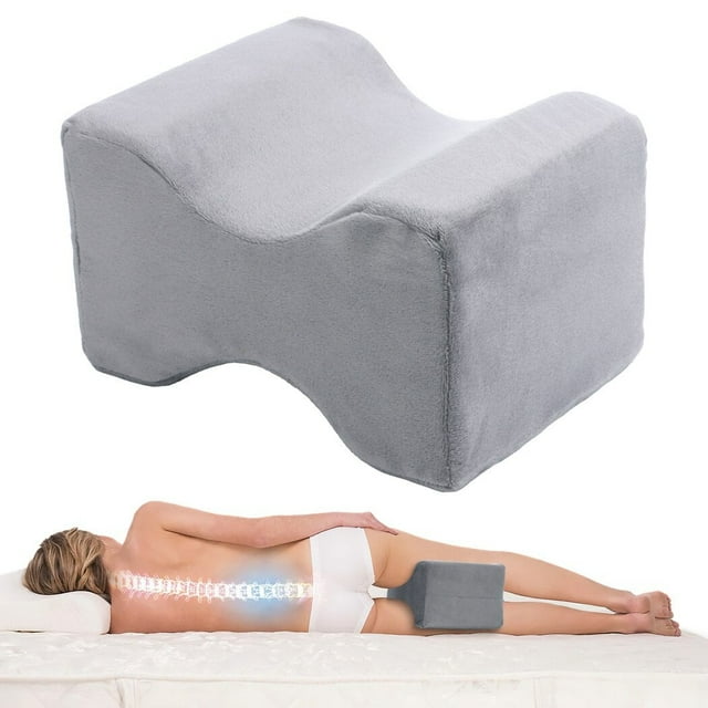 Leg Pillow for Side Sleepers, Ergonomic Contoured Knee Pillow for Spine