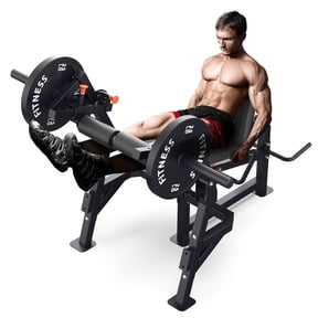 Leg Press and Curl Machine, Single Leg Extension, Seated Leg Curl, Adjustable Leg Workout Bench, Plate Loaded Home Gym Equipment for Thigh & Hamstring Training, Heavy Duty Steel FrameBlack